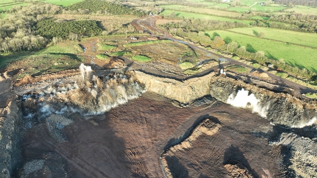 Blast at Our Basalt Quarry Site with FP McCann. Stone Solutions Northern Ireland. Blast at Our Basalt Quarry Site with FP McCann. Stone Solutions Northern Ireland.